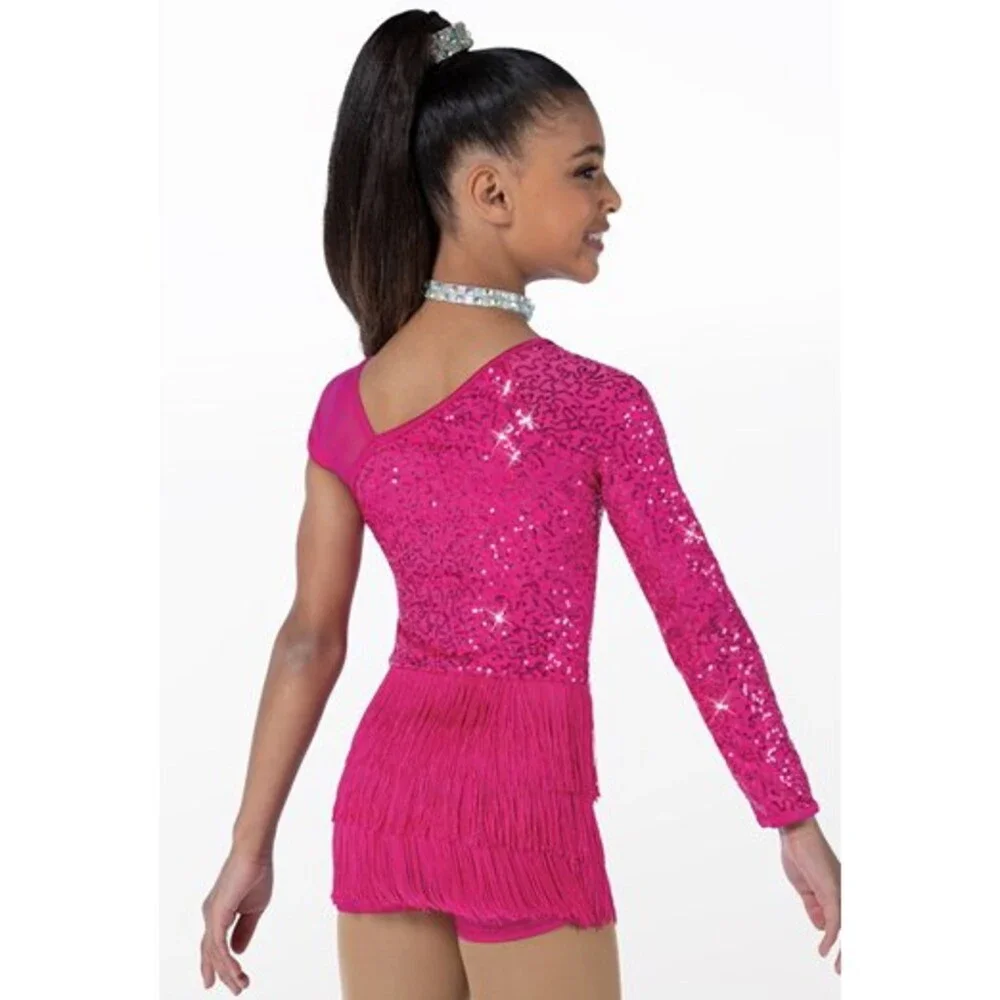 Pre-Owned Dance Costume Weissman 12318 Medium Child Yellow Fringe Skirt Jazz Ta